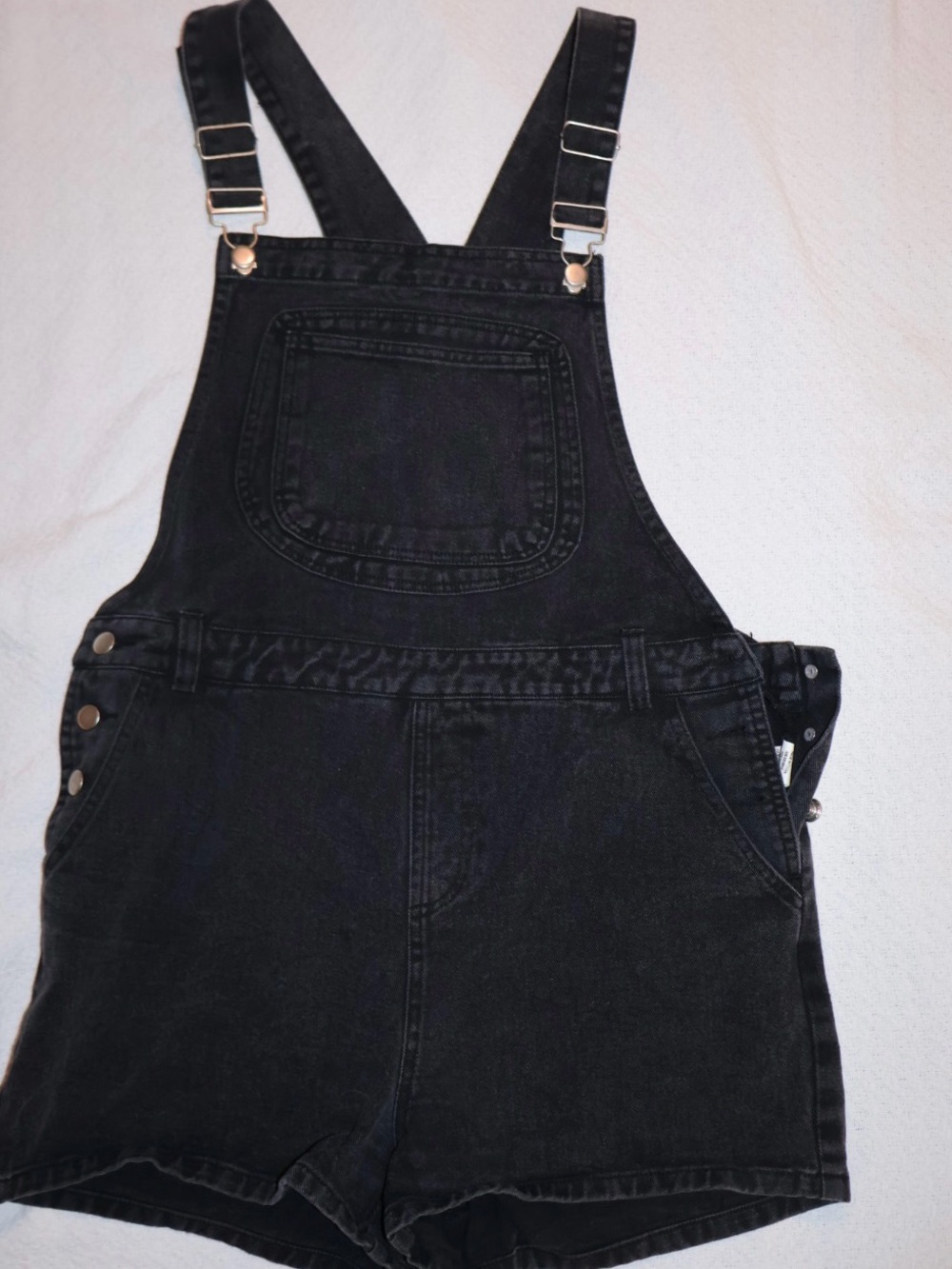 Urban Outfitters Black Denim Short Overalls